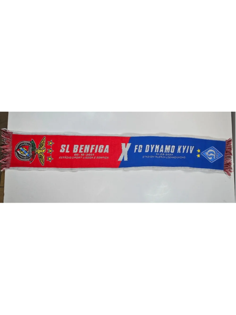 SL Benfica FC Dynamo Kyiv Soccer Scarf 2021 UEFA Champions League Match Portugal